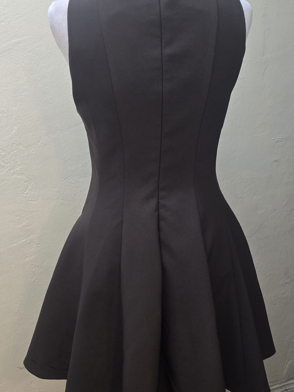 Zara Black Sleeveless Fit-and-Flare Mini Dress